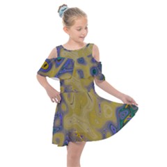 Color Explosion Colorful Background Kids  Shoulder Cutout Chiffon Dress by Sudhe