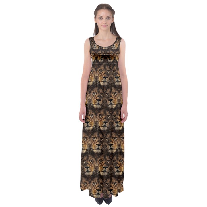 Lion Face Empire Waist Maxi Dress