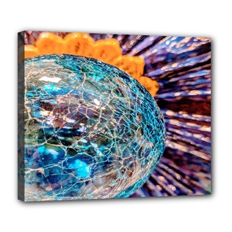 Multi Colored Glass Sphere Glass Deluxe Canvas 24  X 20  (stretched) by Sudhe