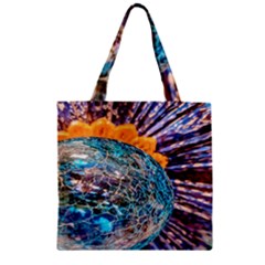 Multi Colored Glass Sphere Glass Zipper Grocery Tote Bag by Sudhe