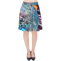 Multi Colored Glass Sphere Glass Velvet High Waist Skirt by Sudhe