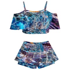 Multi Colored Glass Sphere Glass Kids  Off Shoulder Skirt Bikini by Sudhe