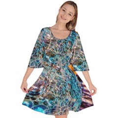 Multi Colored Glass Sphere Glass Velour Kimono Dress by Sudhe