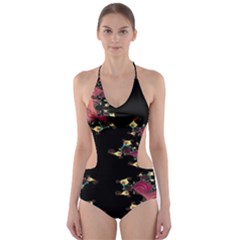 Fractal Fantasy Art Design Swirl Cut-out One Piece Swimsuit by Sudhe