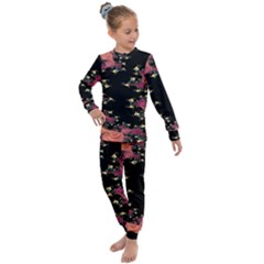 Fractal Fantasy Art Design Swirl Kids  Long Sleeve Set  by Sudhe