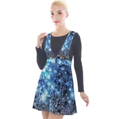 Abstract Fractal Magical Plunge Pinafore Velour Dress