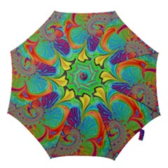 Fractal Art Psychedelic Fantasy Hook Handle Umbrellas (large) by Sudhe