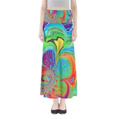 Fractal Art Psychedelic Fantasy Full Length Maxi Skirt by Sudhe