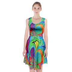 Fractal Art Psychedelic Fantasy Racerback Midi Dress by Sudhe