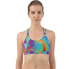 Fractal Art Psychedelic Fantasy Back Web Sports Bra by Sudhe