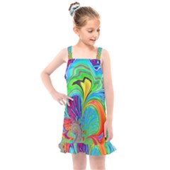 Fractal Art Psychedelic Fantasy Kids  Overall Dress by Sudhe