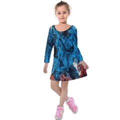 Abstract Fractal Magical Kids  Long Sleeve Velvet Dress