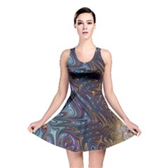 Fractal Art Artwork Globular Reversible Skater Dress by Sudhe