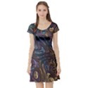 Fractal Art Artwork Globular Short Sleeve Skater Dress View1