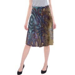 Fractal Art Artwork Globular Midi Beach Skirt by Sudhe