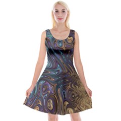 Fractal Art Artwork Globular Reversible Velvet Sleeveless Dress by Sudhe