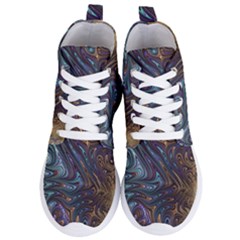 Fractal Art Artwork Globular Women s Lightweight High Top Sneakers by Sudhe