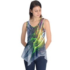 Fractal Art Paint Pattern Texture Sleeveless Tunic by Sudhe