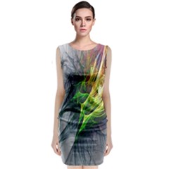 Fractal Art Paint Pattern Texture Classic Sleeveless Midi Dress by Sudhe