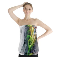 Fractal Art Paint Pattern Texture Strapless Top by Sudhe