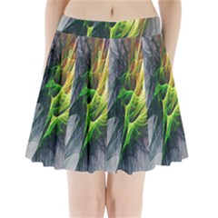 Fractal Art Paint Pattern Texture Pleated Mini Skirt by Sudhe