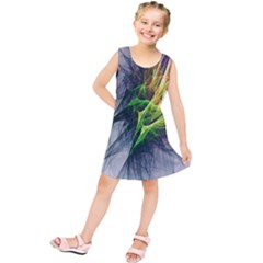 Fractal Art Paint Pattern Texture Kids  Tunic Dress by Sudhe