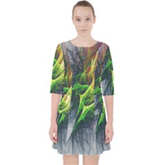 Fractal Art Paint Pattern Texture Pocket Dress by Sudhe