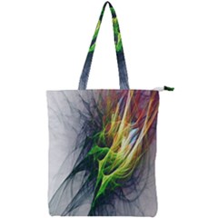 Fractal Art Paint Pattern Texture Double Zip Up Tote Bag by Sudhe