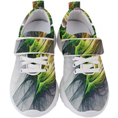 Fractal Art Paint Pattern Texture Kids  Velcro Strap Shoes