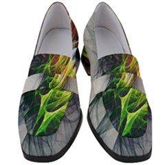 Fractal Art Paint Pattern Texture Women s Chunky Heel Loafers by Sudhe