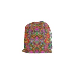 Background Psychedelic Colorful Drawstring Pouch (xs) by Sudhe