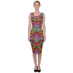 Background Psychedelic Colorful Sleeveless Pencil Dress