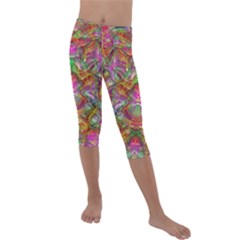 Background Psychedelic Colorful Kids  Lightweight Velour Capri Leggings 