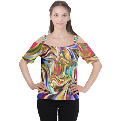 Wallpaper Psychedelic Background Cutout Shoulder Tee by Sudhe