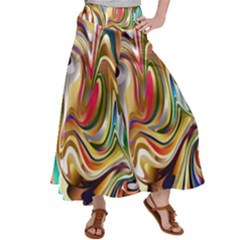 Wallpaper Psychedelic Background Satin Palazzo Pants