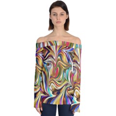 Wallpaper Psychedelic Background Off Shoulder Long Sleeve Top