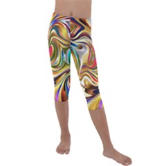 Wallpaper Psychedelic Background Kids  Lightweight Velour Capri Leggings 