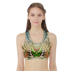 Abstract Fractal Magical Sports Bra With Border by Sudhe