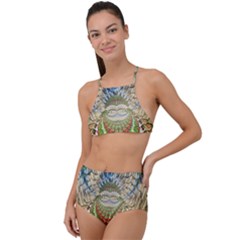 Abstract Fractal Magical High Waist Tankini Set