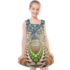 Abstract Fractal Magical Kids  Cross Back Dress by Sudhe