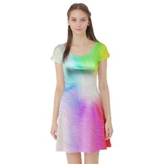 Psychedelic Background Wallpaper Short Sleeve Skater Dress by Sudhe