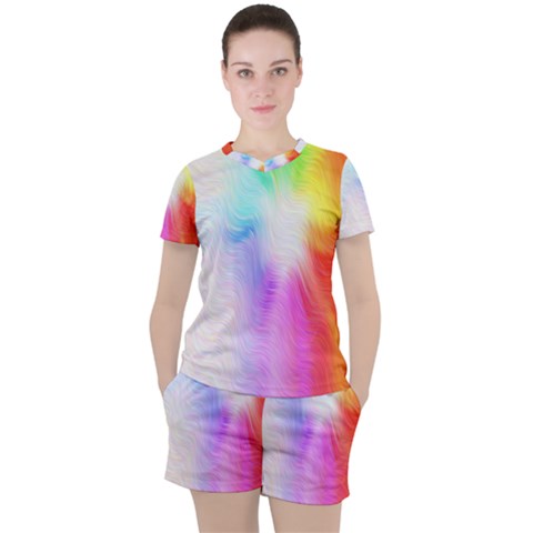 Psychedelic Background Wallpaper Women s Tee And Shorts Set by Sudhe