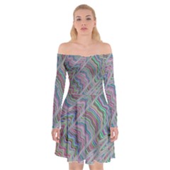 Psychedelic Background Off Shoulder Skater Dress by Sudhe