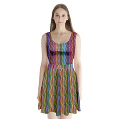 Background Wallpaper Psychedelic Split Back Mini Dress  by Sudhe