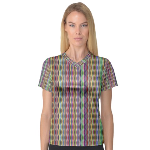 Psychedelic Background Wallpaper V-neck Sport Mesh Tee by Sudhe