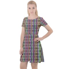 Psychedelic Background Wallpaper Cap Sleeve Velour Dress 