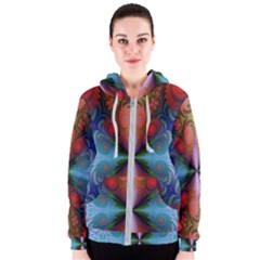 Fractal Background Design Women s Zipper Hoodie by Sudhe