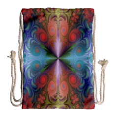 Fractal Background Design Drawstring Bag (large) by Sudhe