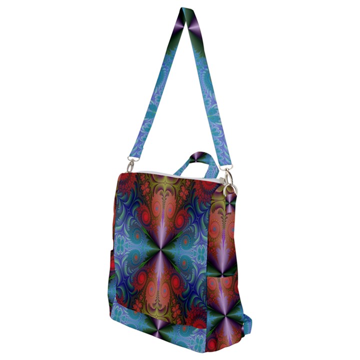 Fractal Background Design Crossbody Backpack