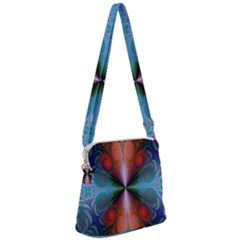 Fractal Background Design Zipper Messenger Bag by Sudhe